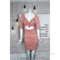 Robe mince sexy rose pour dames